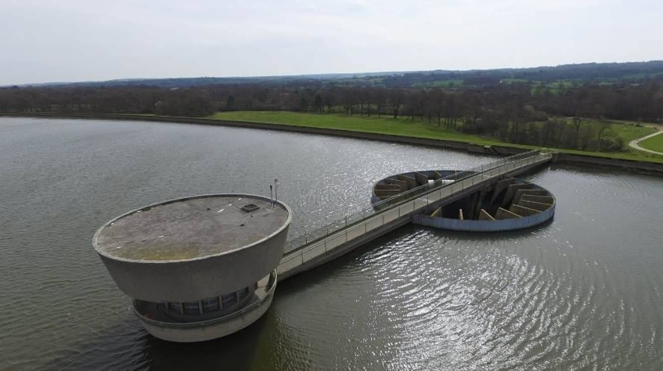 Drone footage of Bough Beech reservoir