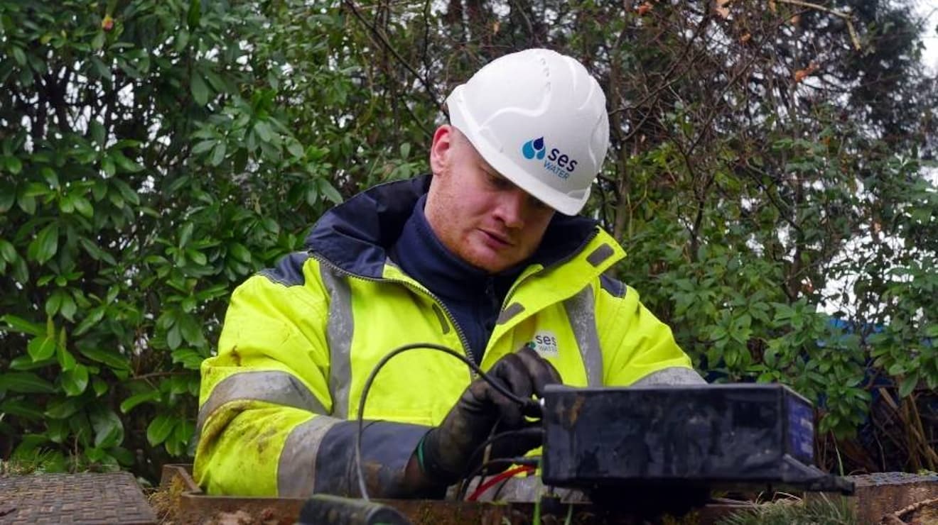 SES engineer on site fixing an issue