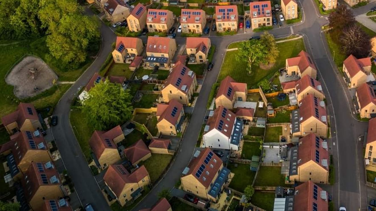aerial view of a new housing development