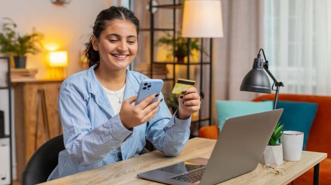 Woman using MyAccount to manage online payments