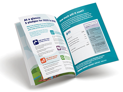 Illustration of the 5 years 5 pledges brochure