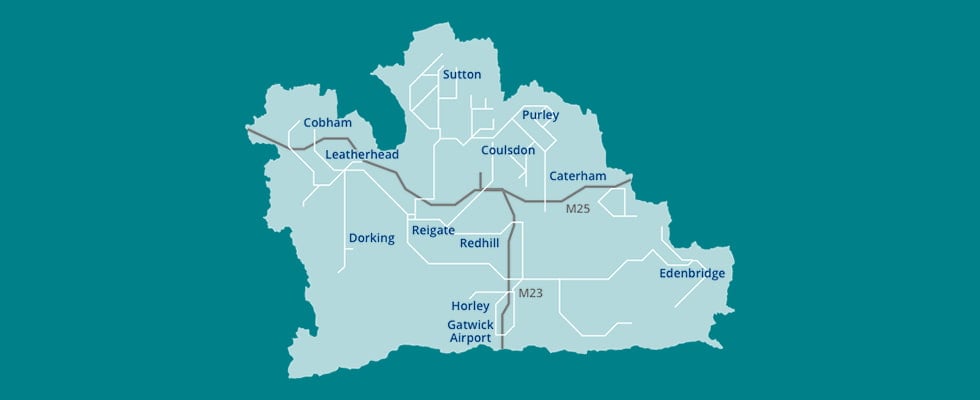 Map showing the areas that SES Water serves