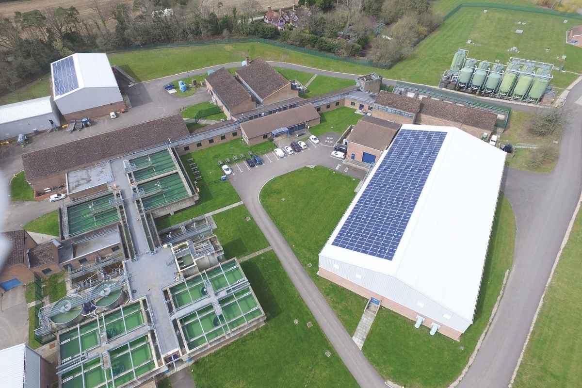 SES water treatment plant with solar panels on the roof